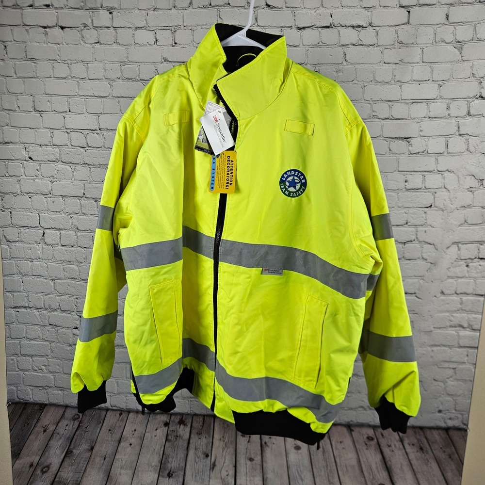Charles River Apparel Hi-Vis Safety Jacket 2XL Lime Green 3M Reflective 9732 NEW